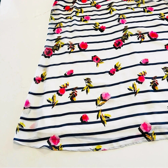 Betsy Johnson Sheer Flowy Floral Stripe Halter Dress | 14 - Picture 8 of 10